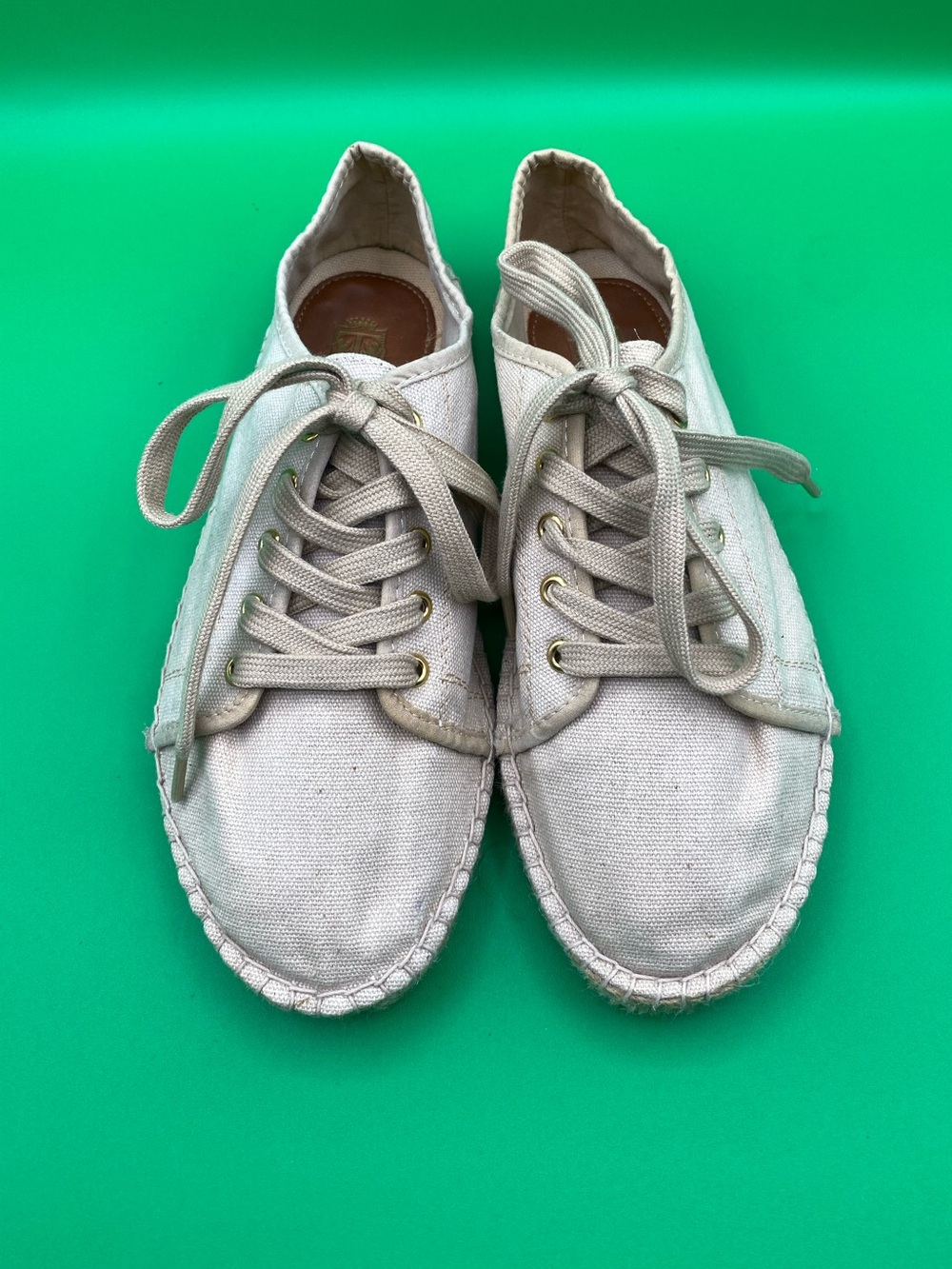 Talbots canvas lace-up espadrille sneakers. Size 8